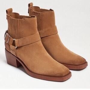 Sam Edelman Women's Bellamie Suede Harness Ankle Boots Tan Size 7.5 NWOB
